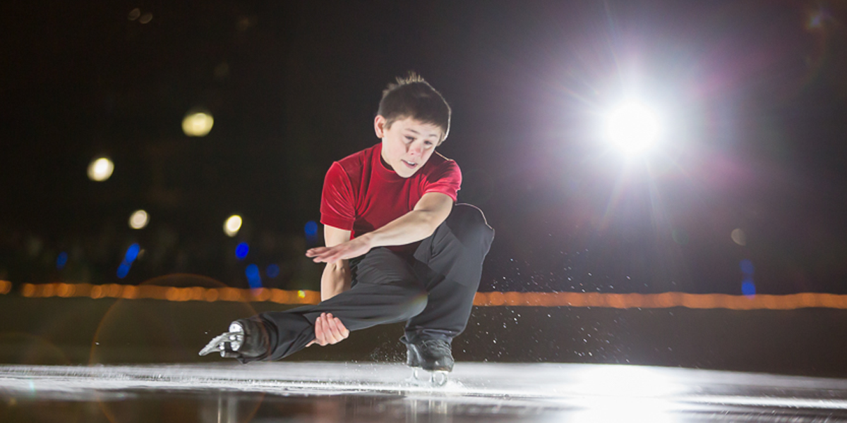 jesse skating at frog pond spectacular